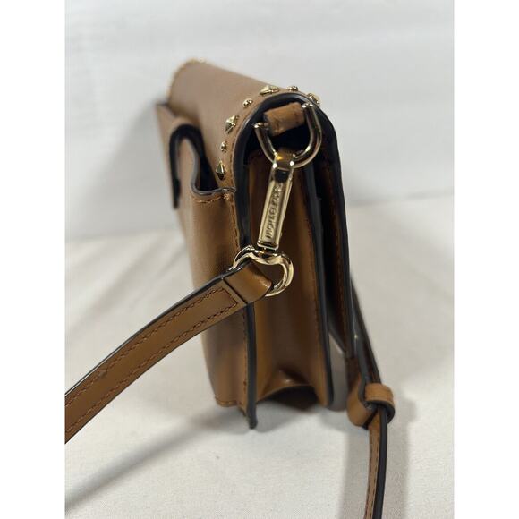 Michael Kors Studded Leather Phone Crossbody Bag - Acorn Adjustable Strap Small - Picture 5 of 14